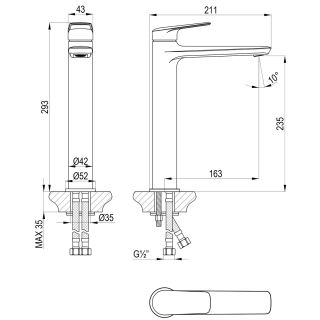 Смеситель для раковины Lemark Verba LM11409C хром
