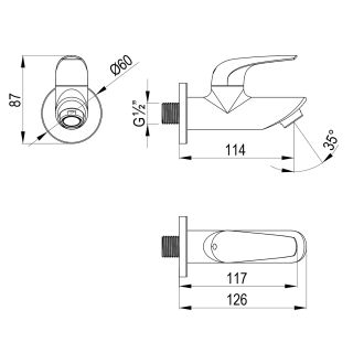 Кран для бани Lemark Project LM4690B бронза