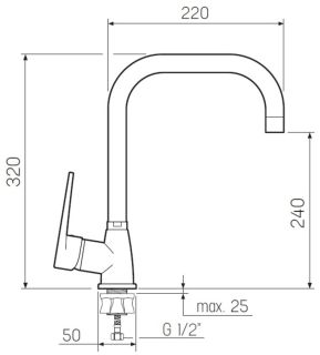 Смеситель для кухни РМС SL141-017F хром
