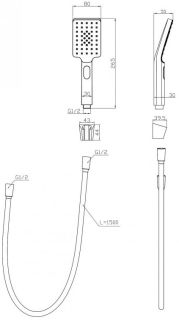 Душевая лейка BelBagno Luce хром LUC-DFS-CRM