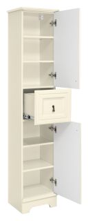 Напольный шкаф - пенал Misty Лувр 35см правый слоновая кость