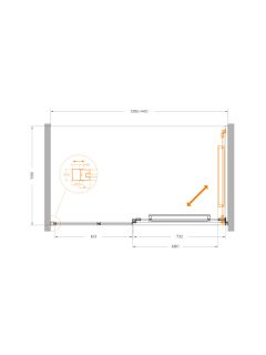 Душевая дверь CEZARES  LUX-B-FS-11-140-C-CR хром