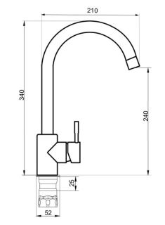 Смеситель для кухни РМС SUS124BLK-017F чёрный