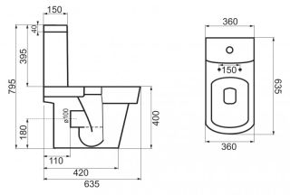 Чаша унитаза напольного BelBagno Mattino BB1060CPR