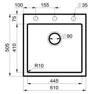 Мойка для кухни Milacio Murcia 51 Cuarzo MC.77023 серый металлик
