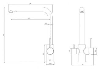 Смеситель для кухни Milacio Ultra MCU.553.GD под фильтр с краном для питьевой воды брашированное золото