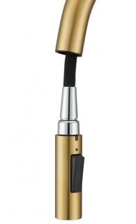 Смеситель для кухни Milacio Ultra MCU.556.GD с вытяжной лейкой и каскадным душем брашированное золото