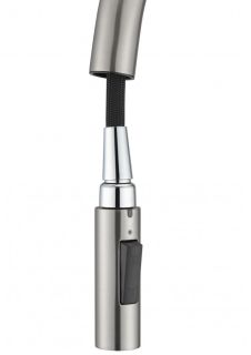 Смеситель для кухни Milacio Ultra MCU.556.SS с вытяжной лейкой и каскадным душем нержавеющая сталь