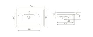 Раковина Smile CeraStyle Frame 70 см