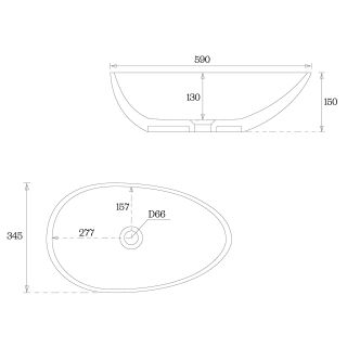 Раковина накладная by Deonria Melo 60см белый
