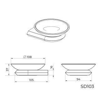Мыльница Knotlor SD103C, хром