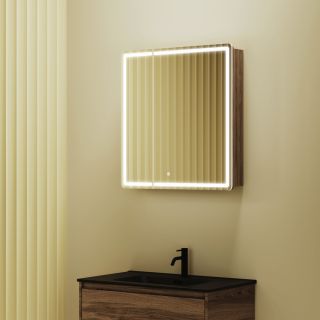 Зеркальный шкаф для ванной с подсветкой Sancos Mirror MI70ECH 70 см дуб чарльстон