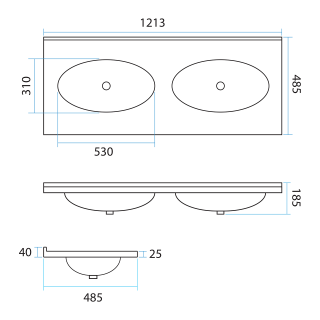 Раковина Marko Step две чаши 120 см