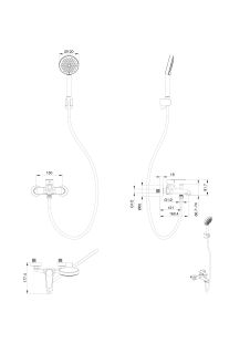 Смеситель для ванны с душем Wonzon & Woghand Alfa WW-AE3204-BG брашированное золото