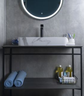 Раковина Gid Mnc396C 54476 накладная под камень глянцевая 60x34x11