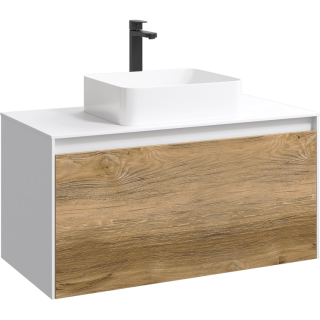 Подвесная тумба под раковину Aqwella Mobi MOB0110W+MOB0710DB 100 см