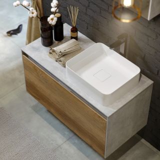 Подвесная тумба под раковину Aqwella Mobi MOB0110DB+MOB0710BS 100 см