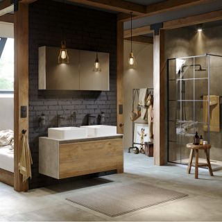 Подвесная тумба под раковину Aqwella Mobi MOB0112W+MOB0712DB 120 см