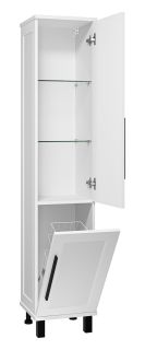 Универсальный шкаф - пенал Misty Модерн 35см с бельевой корзиной правый белый