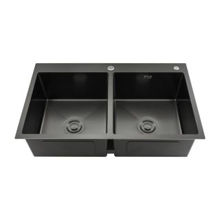 Мойка для кухни с коландером Gappo GS8350-6 чёрный