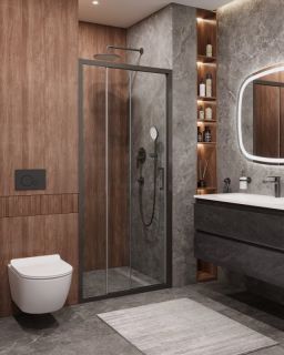 Душевая дверь CEZARES MOLVENO-BF-3-120-C-GM-IV оружейная сталь