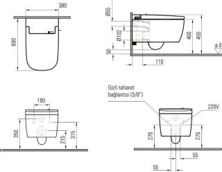 Унитаз Vitra V-Care 5674B003-6194 подвесной