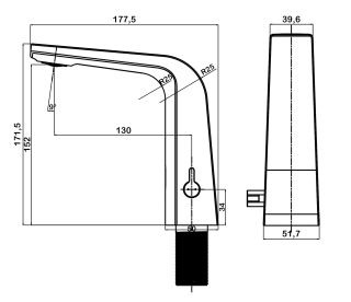 Сенсорный смеситель для раковины Swedbe Europe 6020-220 с блоком питания хром
