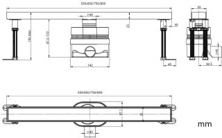 Душевой лоток Allen Brau Priority 9.50022.MG для поддона 85 см графит браш