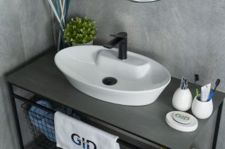 Раковина Gid N9398 51142 накладная белая 61x37x12