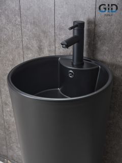 Раковина Gid Nb131bm 81120 накладная черная матовая 40x40x84