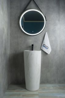 Раковина Gid Nb131wgs 81115 накладная под камень глянцевая 40x40x84