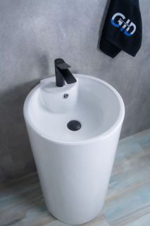 Раковина Gid Nb135 81102 накладная белая 46x46x86