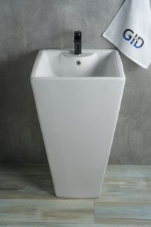 Раковина Gid Nb145 81103 накладная белая 46.5x46.5x81