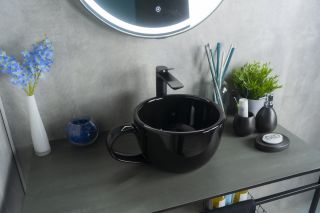 Раковина Gid Nc9077 52230 накладная черная глянцевая 40x30x18