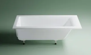 Ванна из искусственного камня Astra-Form Нейт 01010042+08010053 160x70 см с щелевым переливом донный клапан белый глянец