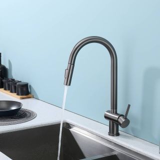 Смеситель для кухни Splenka S204.49.09 с выдвижным изливом графит