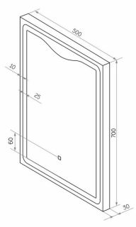 Зеркало с подсветкой Continent Amaze ЗЛП480 с сенсорным выключателем 50см