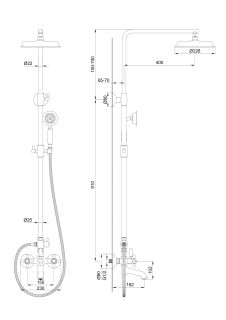 Душевая стойка Wonzon & Woghand Retro WW-88739020-CR хром