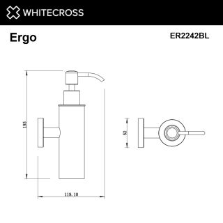 Дозатор для жидкого мыла подвесной WHITECROSS Ergo ER2242CR хром