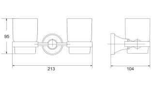 Стакан двойной для ванной комнаты Rose RG1922E золото