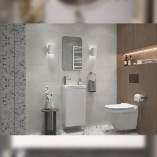 Тумба под раковину подвесная Velvex Bio tp.BIO.BIO.MAXI.40.1D белый глянец, 40 см