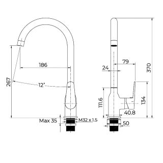 Смеситель для кухни Knotlor KN-51, хром