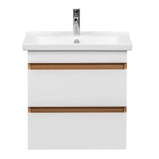 Тумба под раковину Aquanika Base AQB584352RU116 60 см дуб золотой/белый