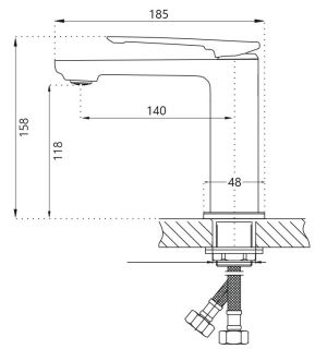 Смеситель для раковины Haiba HB10817-3 чёрный матовый