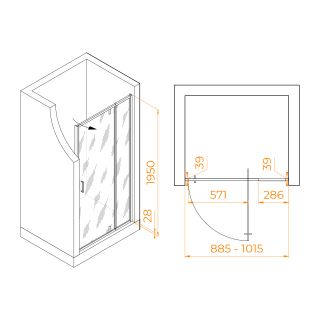 Душевая дверь RGW PA-008B 350800890-14 90см чёрный