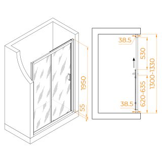 Душевая дверь RGW PA-016 350801613-11 130см хром