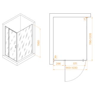 Душевой уголок RGW PA-078 (RGW PA-008 + Z-050-2) 350807892-11 90x120см хром
