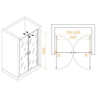 Душевая дверь RGW PA-104 060810412-11 120см хром