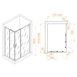Душевой уголок RGW PA-246 030824682-11 80x120см хром