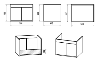 Подвесная тумба под раковину Misty Пайн 60см дуб Уайт-Ривер серо-коричневый